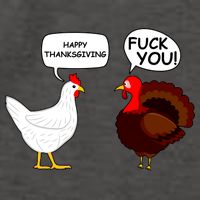 Funny Happy Thanksgiving Chicken Vs Turkey Vector Backpack