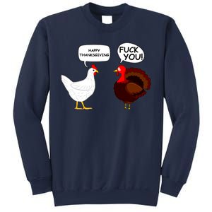 Funny Happy Thanksgiving Chicken Vs Turkey Sweatshirt