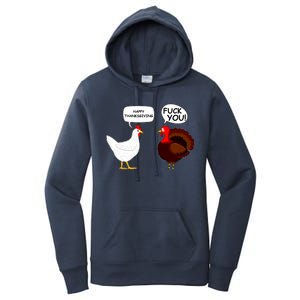 Funny Happy Thanksgiving Chicken Vs Turkey Women's Pullover Hoodie