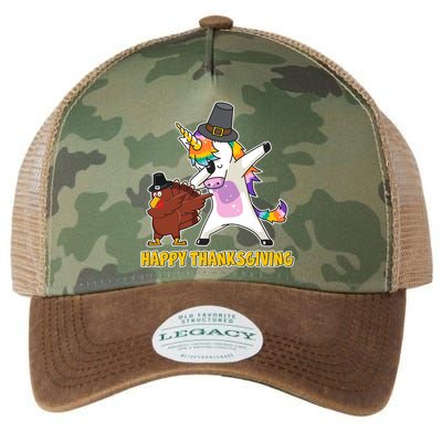 Funny Happy Thanksgiving Dabbing Turkey and Unicorn Legacy Tie Dye Trucker Hat