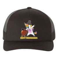 Funny Happy Thanksgiving Dabbing Turkey and Unicorn Yupoong Adult 5-Panel Trucker Hat