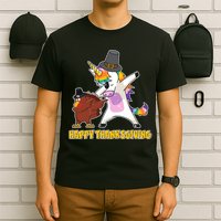 Funny Happy Thanksgiving Dabbing Turkey and Unicorn T-Shirt