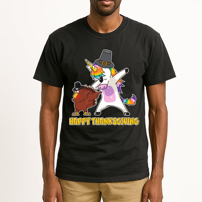 Funny Happy Thanksgiving Dabbing Turkey and Unicorn Tall T-Shirt