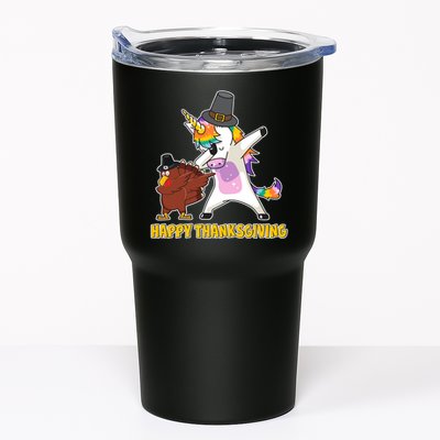 Funny Happy Thanksgiving Dabbing Turkey and Unicorn Tumbler