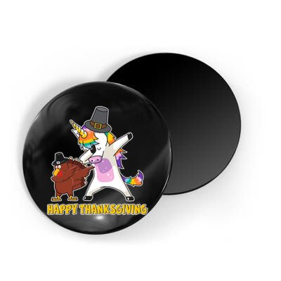 Funny Happy Thanksgiving Dabbing Turkey and Unicorn Magnet