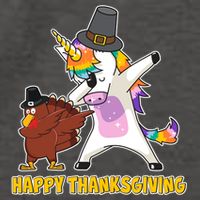 Funny Happy Thanksgiving Dabbing Turkey and Unicorn Vector Backpack