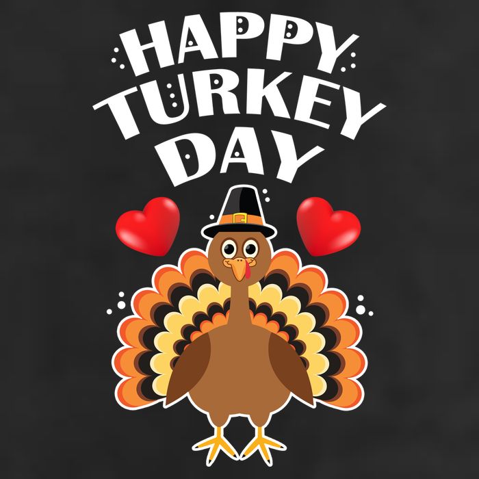 Funny Happy Turkey Day 7 Panel Mesh Trucker Snapback Hat