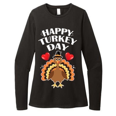 Funny Happy Turkey Day Womens CVC Long Sleeve Shirt