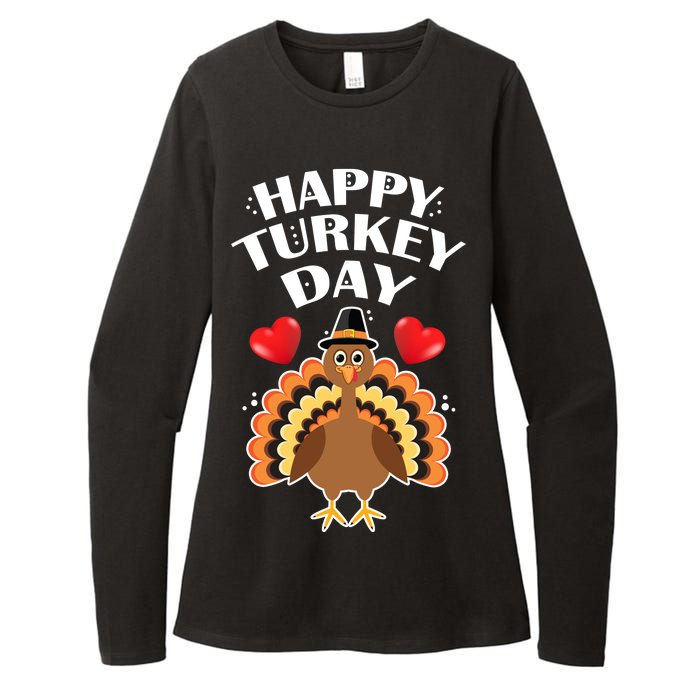 Funny Happy Turkey Day Womens CVC Long Sleeve Shirt