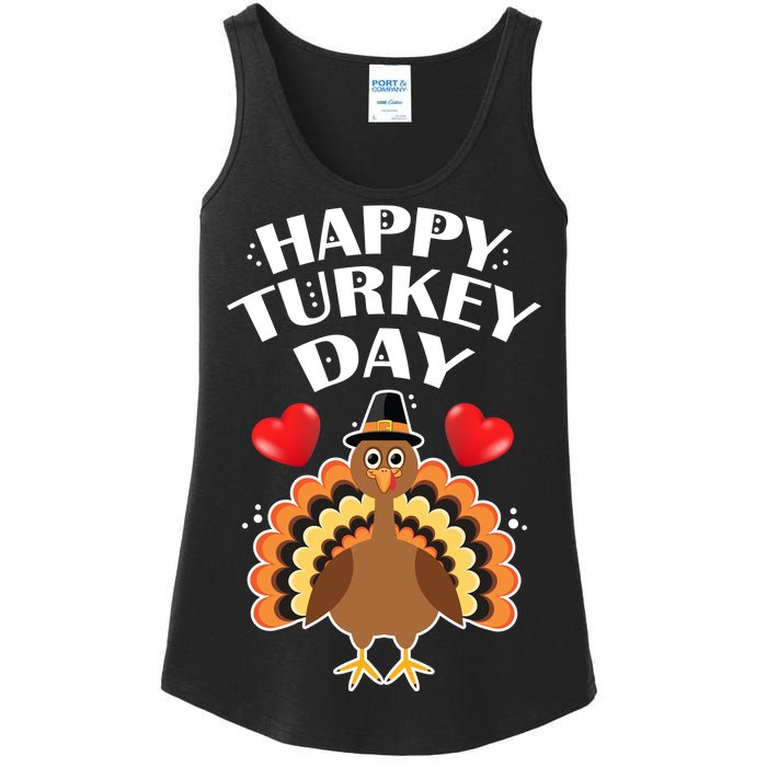 Funny Happy Turkey Day Ladies Essential Tank