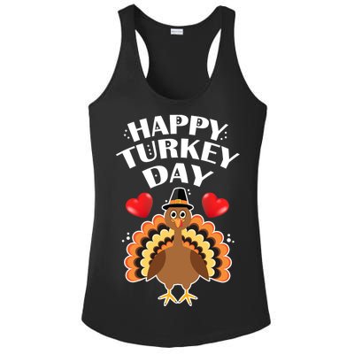 Funny Happy Turkey Day Ladies PosiCharge Competitor Racerback Tank