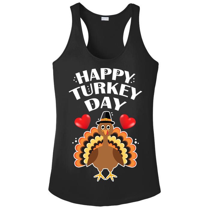 Funny Happy Turkey Day Ladies PosiCharge Competitor Racerback Tank