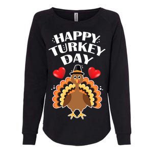 Funny Happy Turkey Day Womens California Wash Sweatshirt