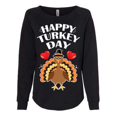 Funny Happy Turkey Day Womens California Wash Sweatshirt