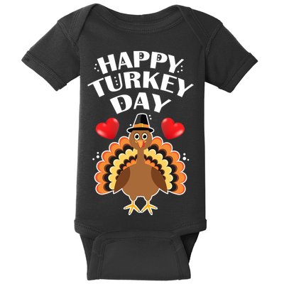 Funny Happy Turkey Day Baby Bodysuit