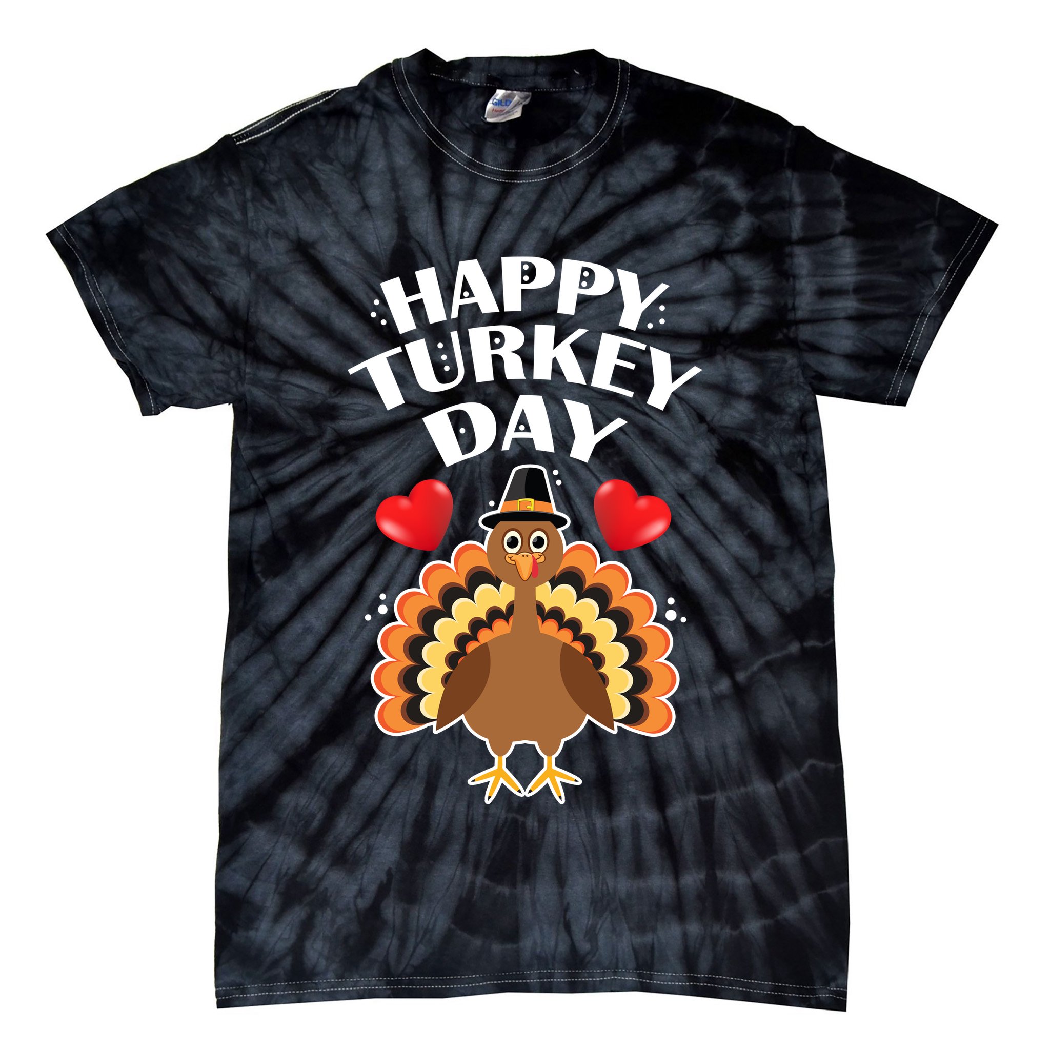 Funny Happy Turkey Day Tie-Dye T-Shirt