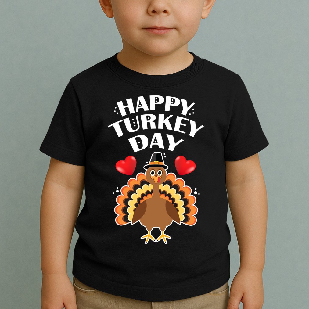 Funny Happy Turkey Day Toddler T-Shirt