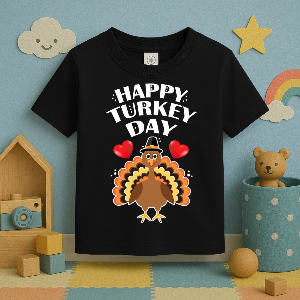 Funny Happy Turkey Day Toddler T-Shirt