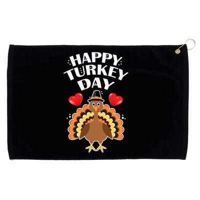 Funny Happy Turkey Day Grommeted Golf Towel