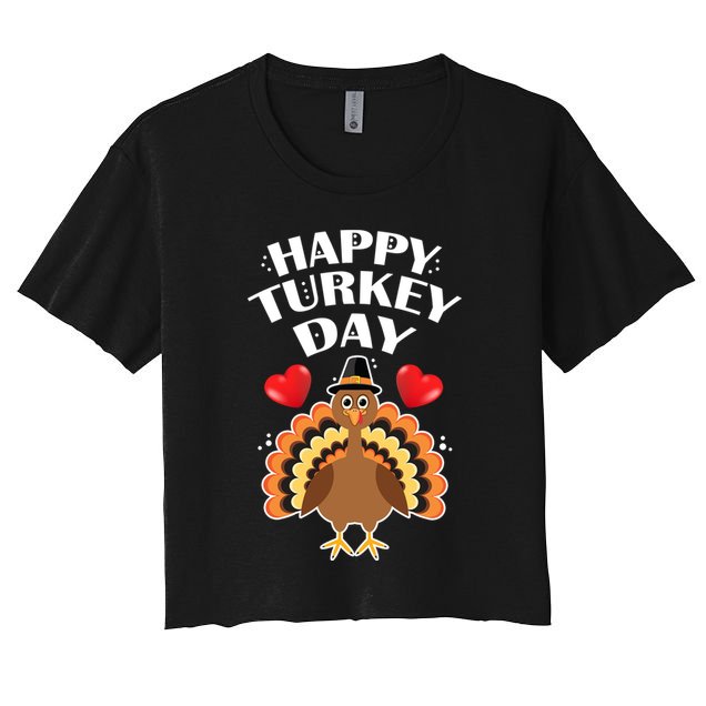 Funny Happy Turkey Day Crop Top