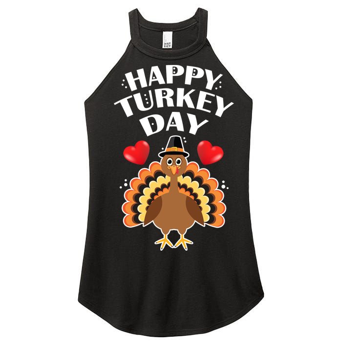 Funny Happy Turkey Day Women's Perfect Tri Rocker Tank