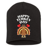 Funny Happy Turkey Day Short Acrylic Beanie