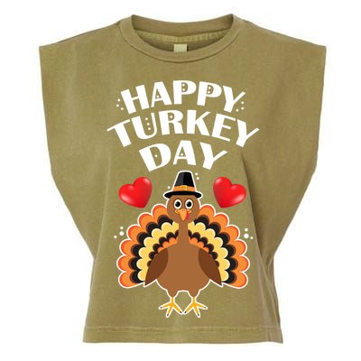 Funny Happy Turkey Day Garment-Dyed Women's Muscle Tee