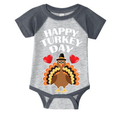 Funny Happy Turkey Day Infant Baby Jersey Bodysuit