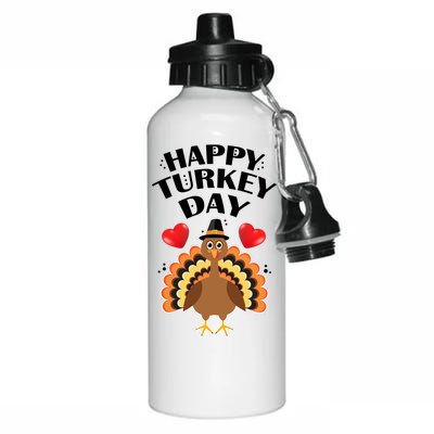 Funny Happy Turkey Day Aluminum Water Bottle