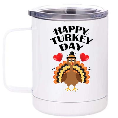 Funny Happy Turkey Day 12 oz Stainless Steel Tumbler Cup