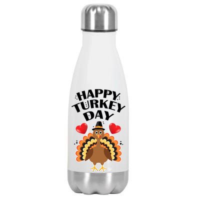 Funny Happy Turkey Day Stainless Steel Insulated Water Bottle