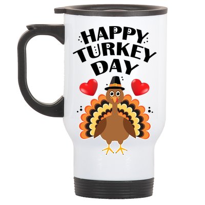 Funny Happy Turkey Day Stainless Steel Travel Mug