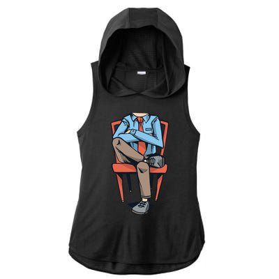 Funny Headless Man Ladies PosiCharge Tri-Blend Wicking Draft Hoodie Tank