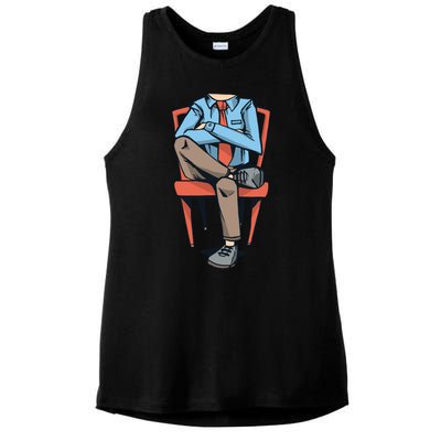 Funny Headless Man Ladies PosiCharge Tri-Blend Wicking Tank