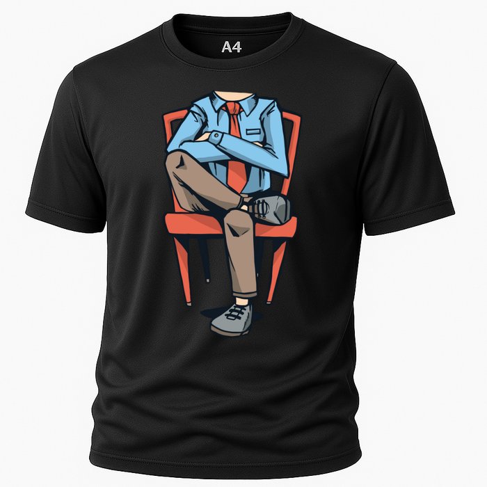 Funny Headless Man Cooling Performance Crew T-Shirt