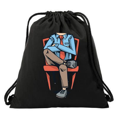Funny Headless Man Drawstring Bag