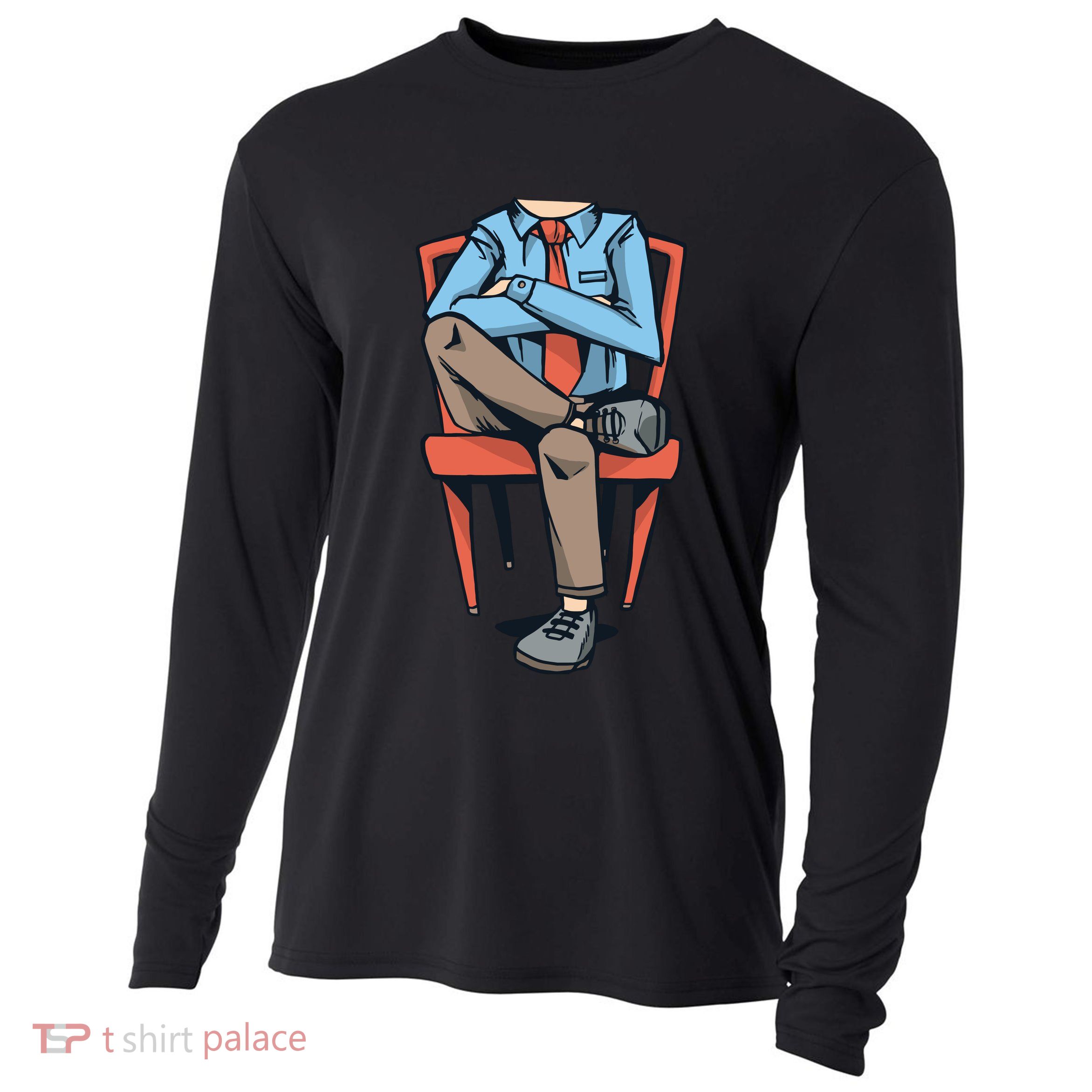 Funny Headless Man Cooling Performance Long Sleeve Crew