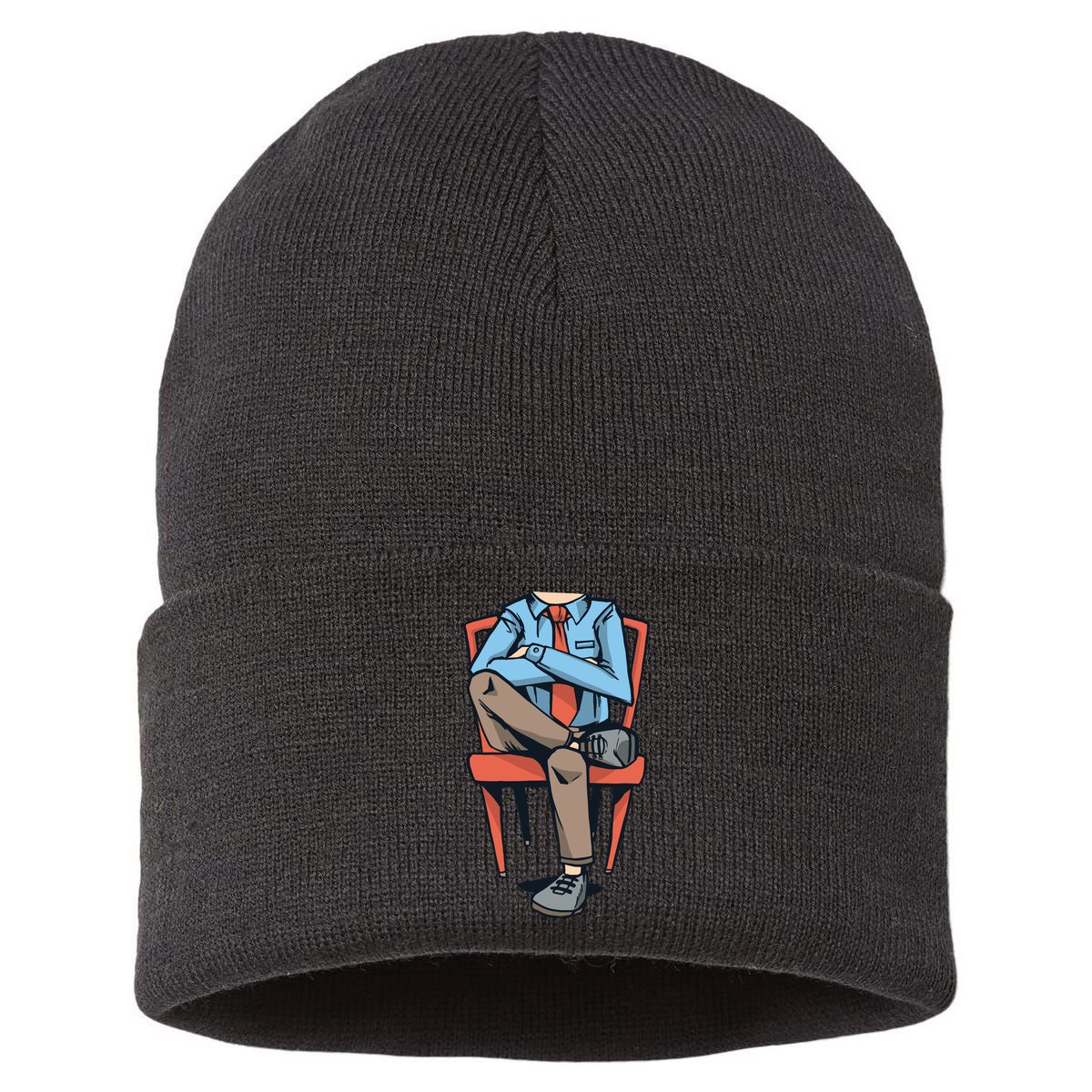 Funny Headless Man Sustainable Knit Beanie