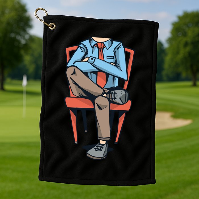 Funny Headless Man Golf Towel