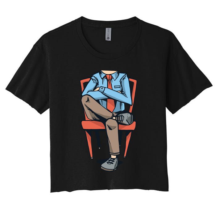 Funny Headless Man Women's Crop Top Tee