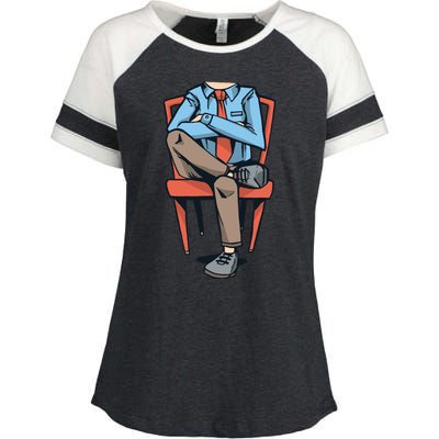 Funny Headless Man Enza Ladies Jersey Colorblock Tee