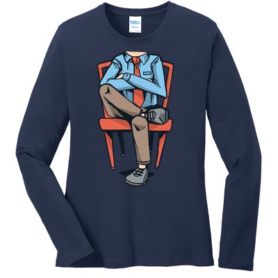 Funny Headless Man Ladies Long Sleeve Shirt