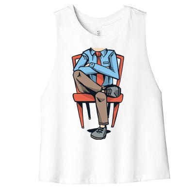 Funny Headless Man Women's Racerback Cropped Tank