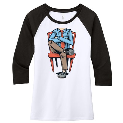 Funny Headless Man Women's Tri-Blend 3/4-Sleeve Raglan Shirt