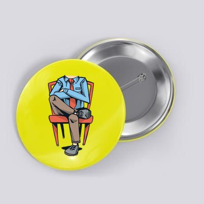 Funny Headless Man Button