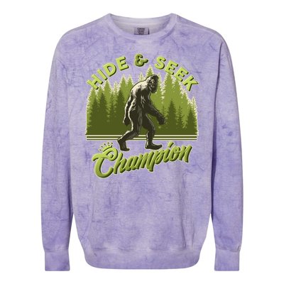 Funny Hide & Seek Champion Big Foot Sasquatch Monster  Colorblast Crewneck Sweatshirt