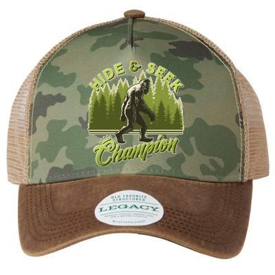 Funny Hide & Seek Champion Big Foot Sasquatch Monster  Legacy Tie Dye Trucker Hat