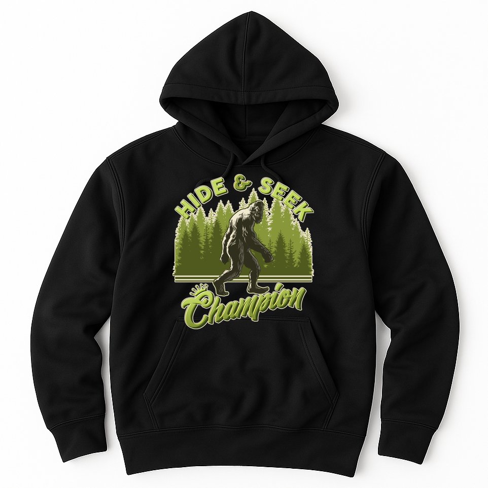 Funny Hide & Seek Champion Big Foot Sasquatch Monster  Hoodie