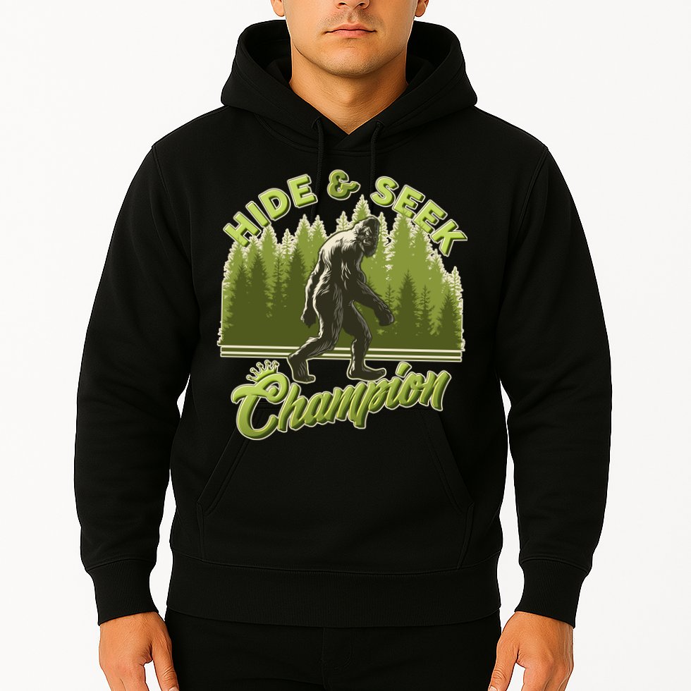 Funny Hide & Seek Champion Big Foot Sasquatch Monster  Hoodie