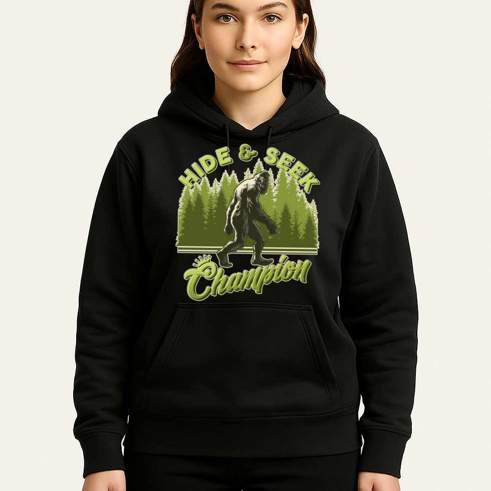 Funny Hide & Seek Champion Big Foot Sasquatch Monster  Hoodie